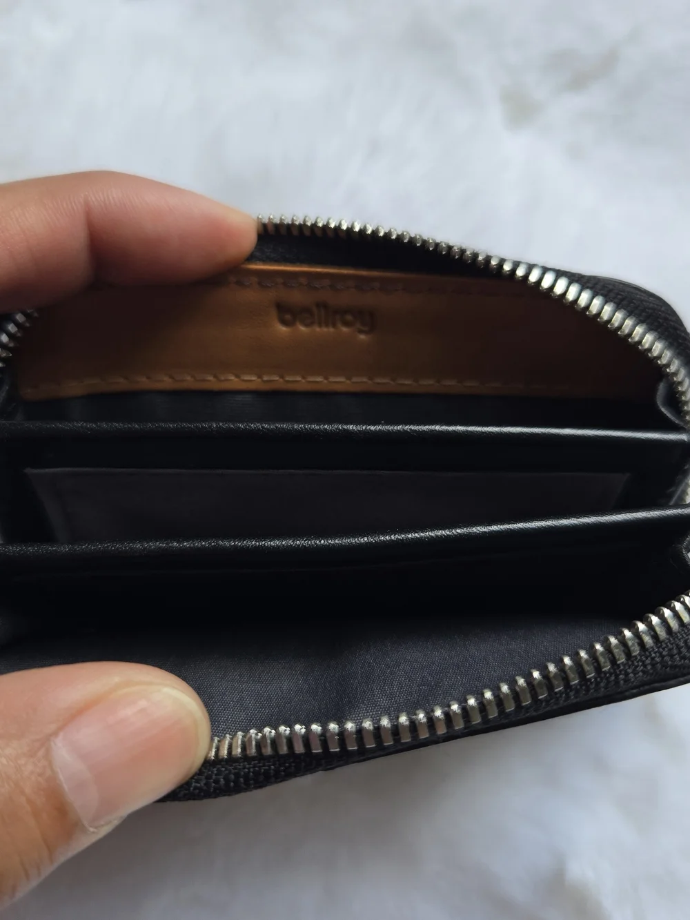 Bellroy Black Leather Zip Wallet